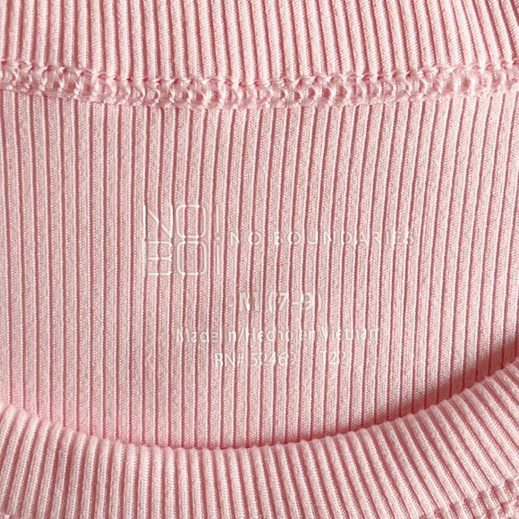 Ribbed High Neck Tank Top, Pink, Juniors, Lightweight - Picture 7 of 9